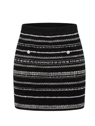 Shimmering Tweed High Waisted Mini Skirt