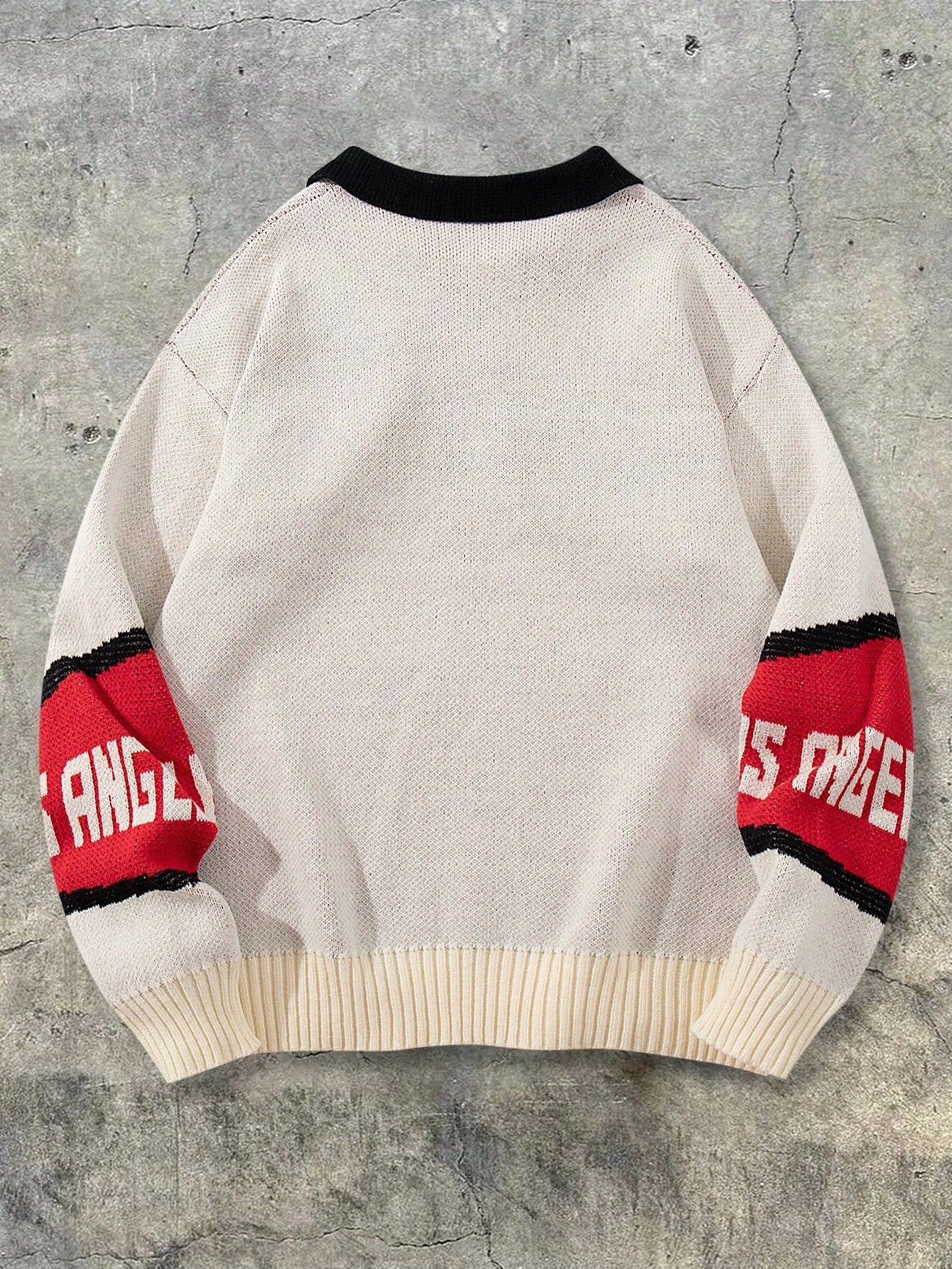 Oversized Graphic Polo Knit Sweater