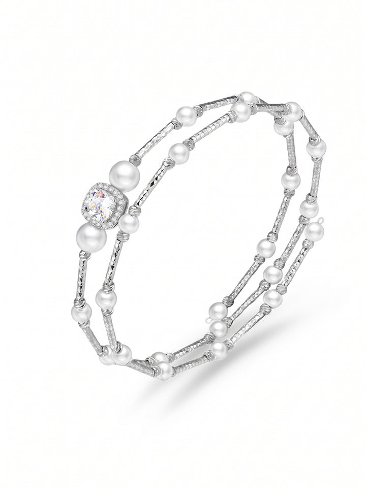 Elegant Pearl Crystal Wrap Bracelet