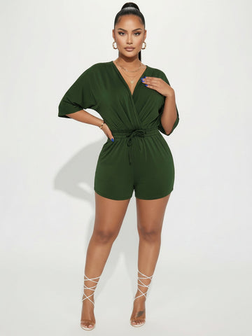 Deep V Neck Playful Romper