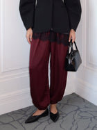 Shimmering High Waisted Cuffed Pants