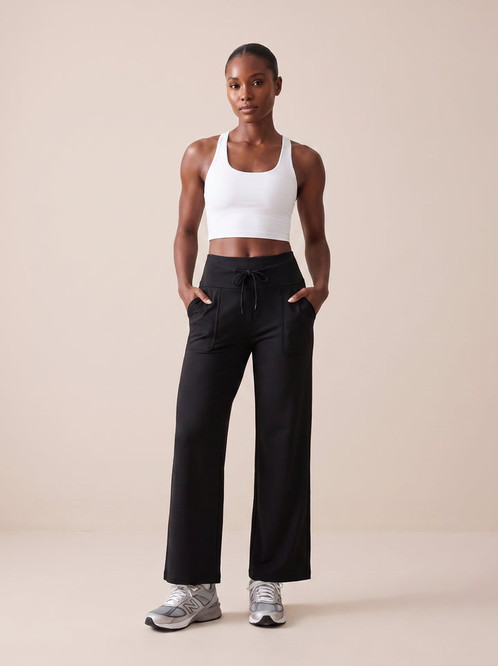 High Waisted Pockets Wide Leg Yoga Pants
