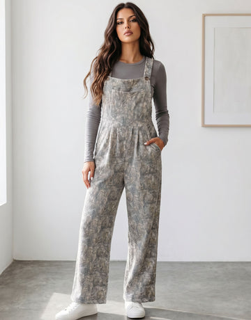 Casual Corduroy Wide Leg Jumpsuit