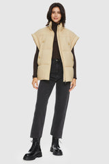 Oversized Padded Stand Collar Vest