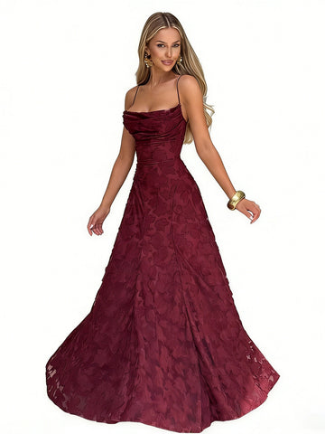 Cowl Neck Floral Maxi Dress