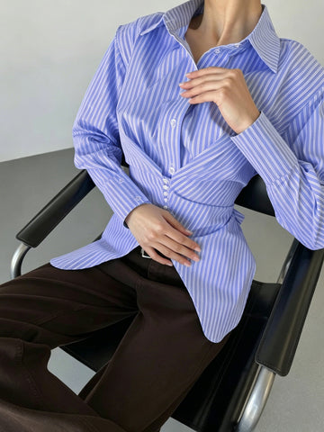 Slim Fit Striped Button Down Shirt