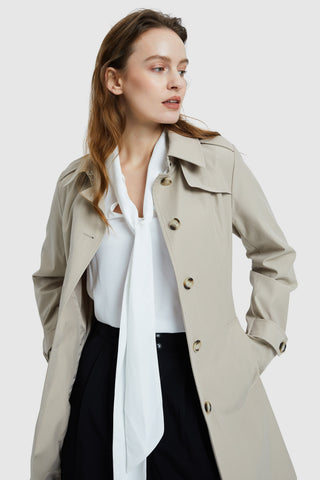 Classic Belted Double Breasted Trench Coat