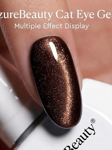 Shimmering Brown Cat Eye Gel Polish