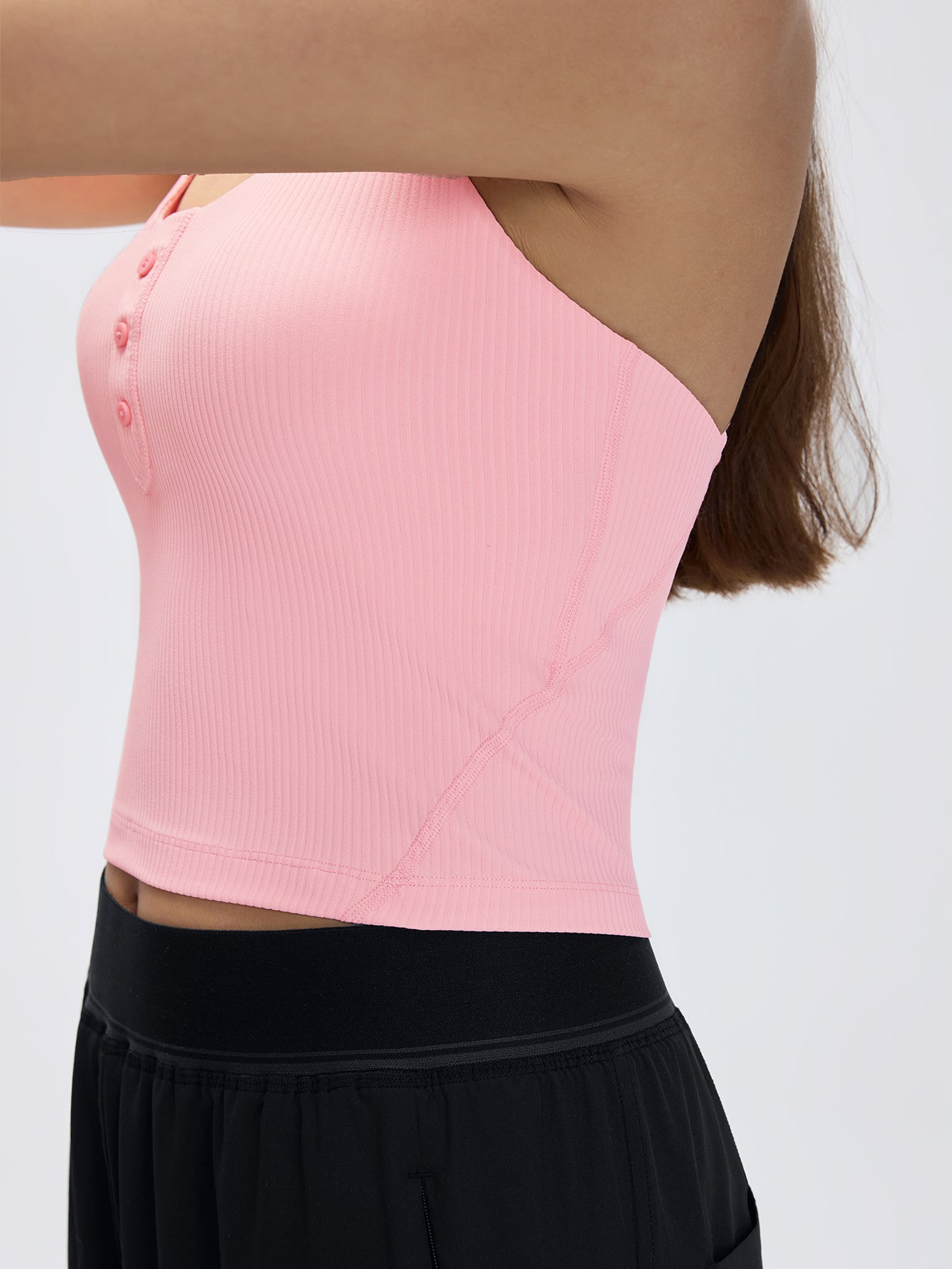 Halter Breathable Crop Athletic Yoga Top-Pink