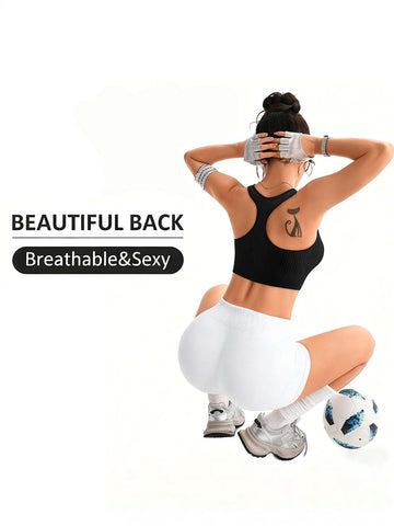 Seamless Ribbed Racerback Athletic Tank Top
