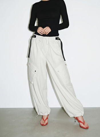 Cropped Cargo Pocket Pants