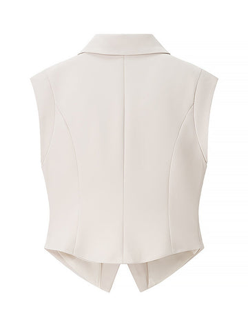 Sleek Tailored Vest Wide Leg Pants Set