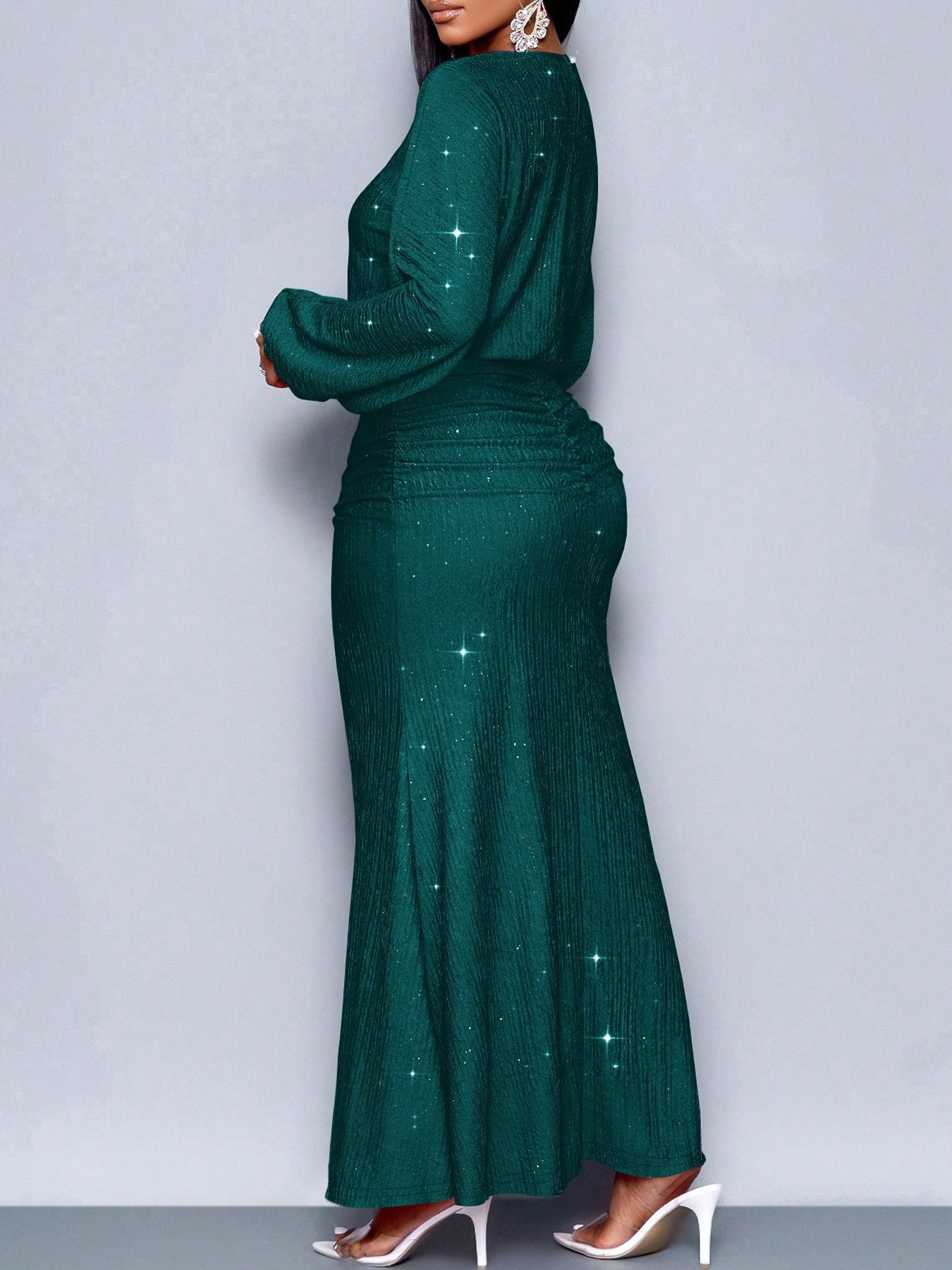 Shimmering Long Sleeve Mermaid Dress