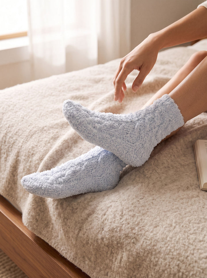 Cozy Plush Cable Knit Socks