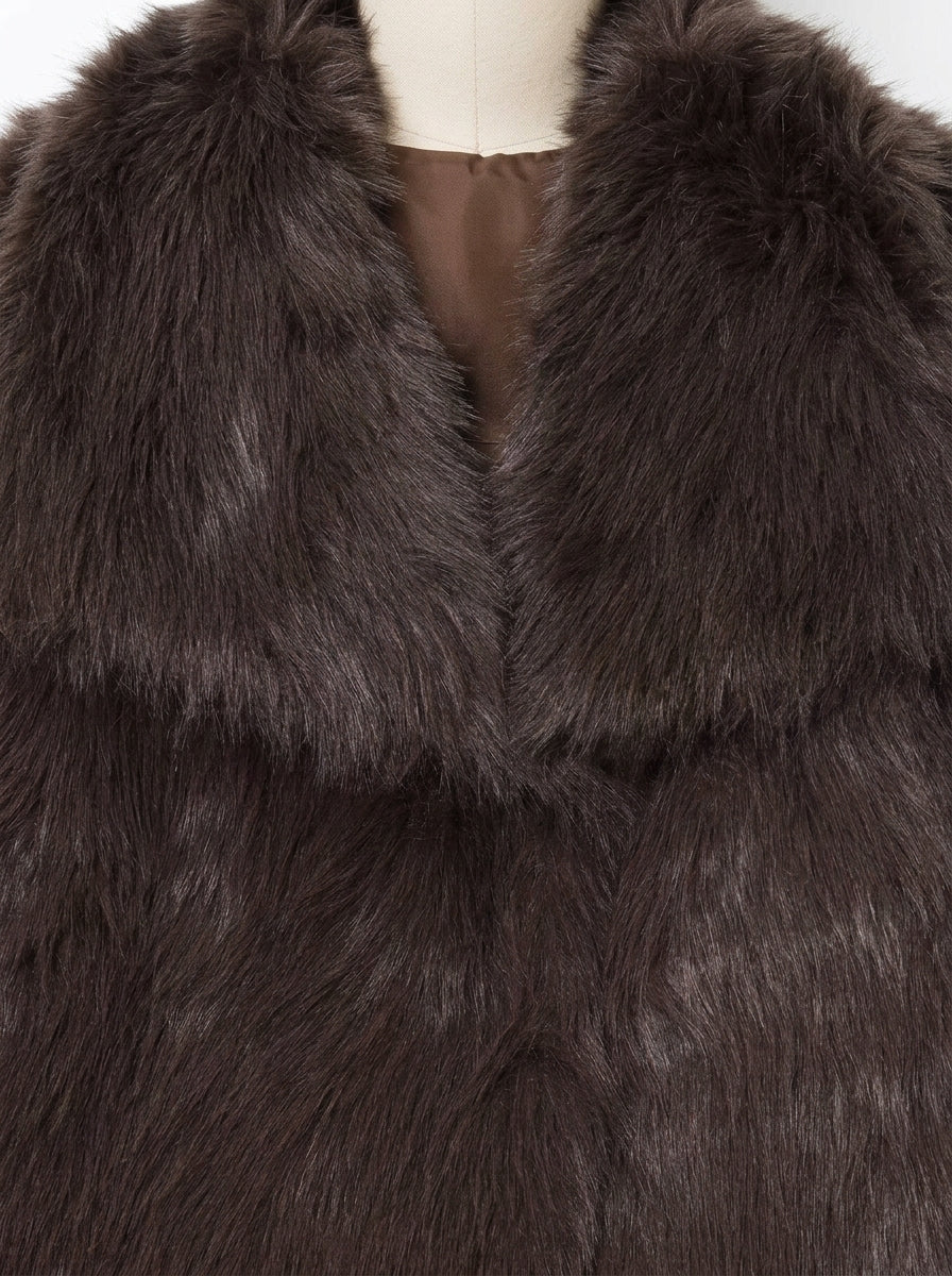 Luxurious Cropped Faux Fur Coat