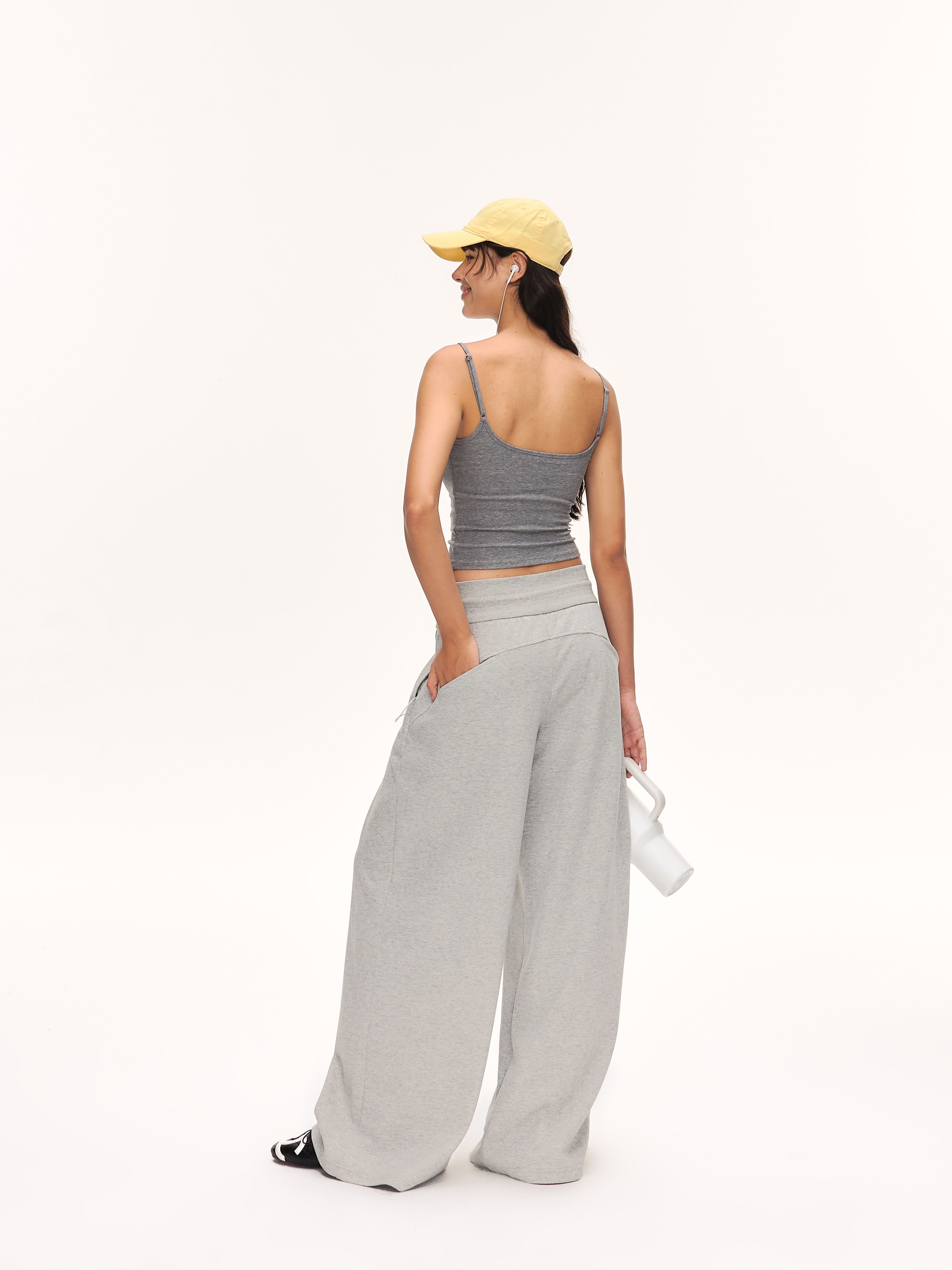 Low Rise Drawstring Wide Leg Pants