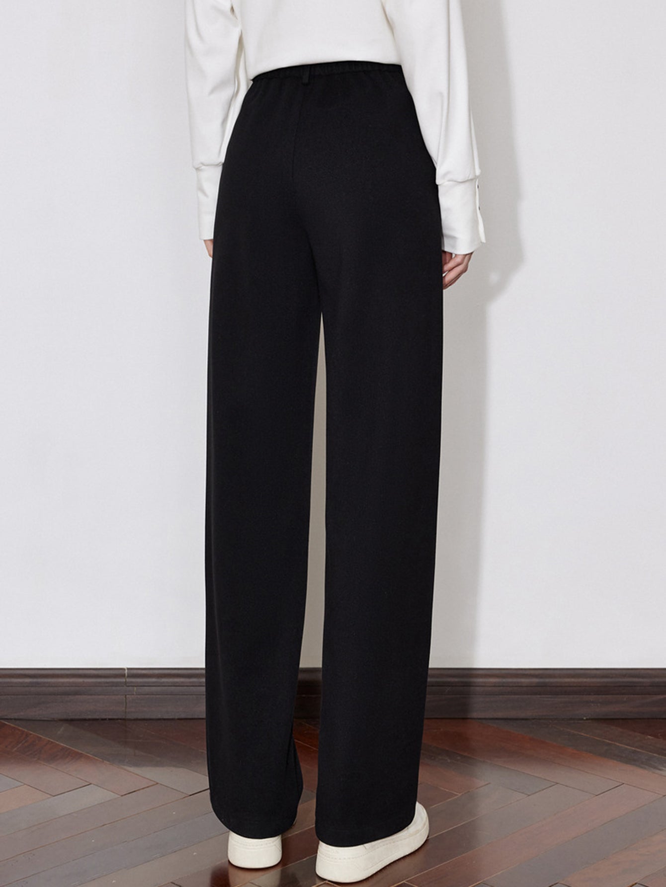 Pleated Front Button Waist Casual Pants