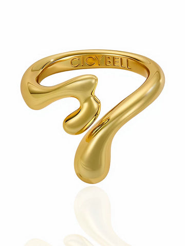 Minimalist Gold Liquid Metal Ring