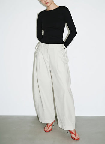 Adjustable Waisted Wide Leg Pants
