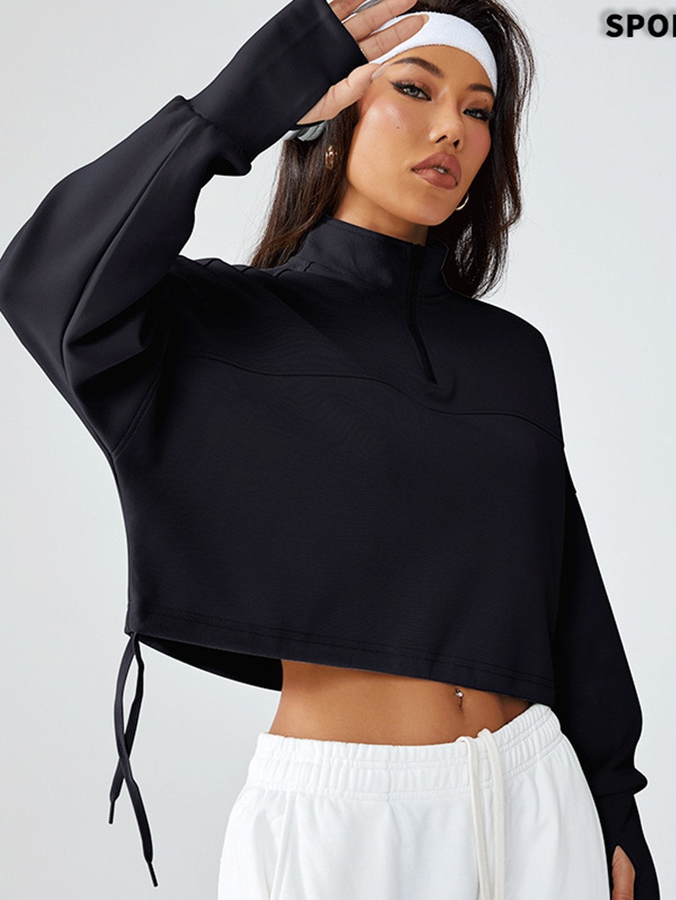 Cropped Half Zip Athletic Jacket