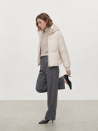 Cozy Hooded Cream Puffer Jacket