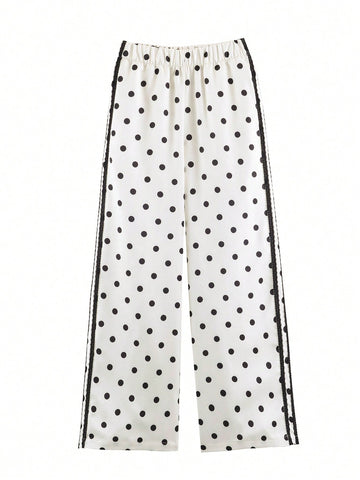Polka Dot Casual Lounge Pants Set