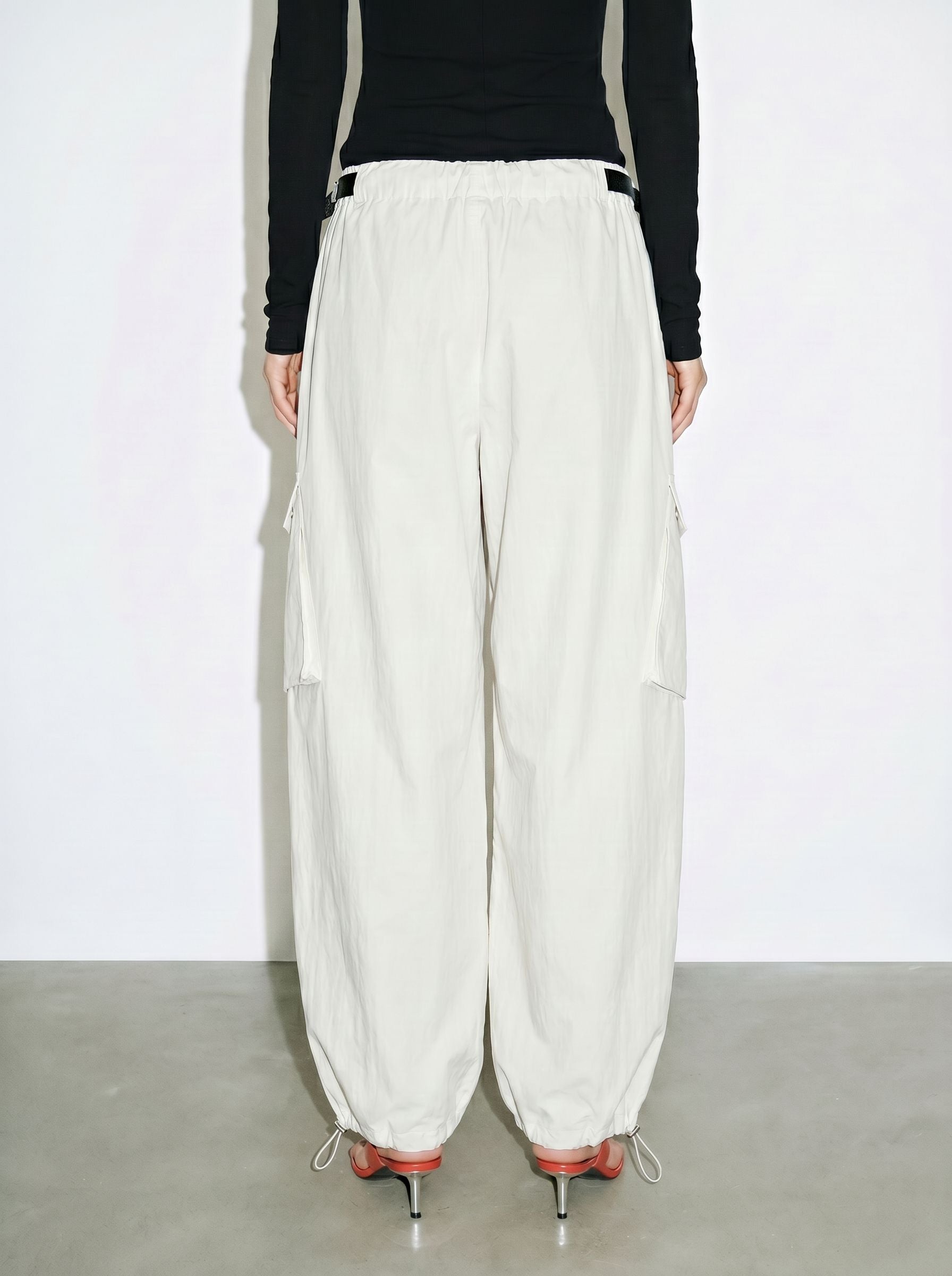 Cropped Cargo Pocket Pants