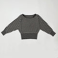 Oversized Striped Batwing Sleeve Sweater