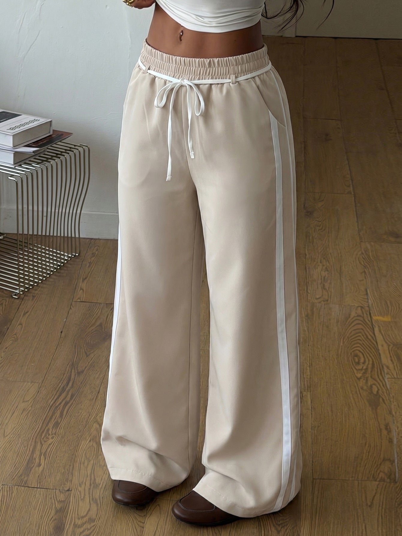 High Waisted Side Stripe Pants