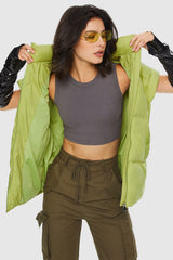 Oversized Padded Stand Collar Vest