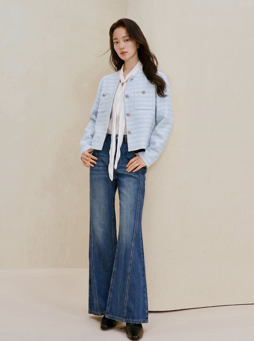 High Waisted Flare Leg Jeans