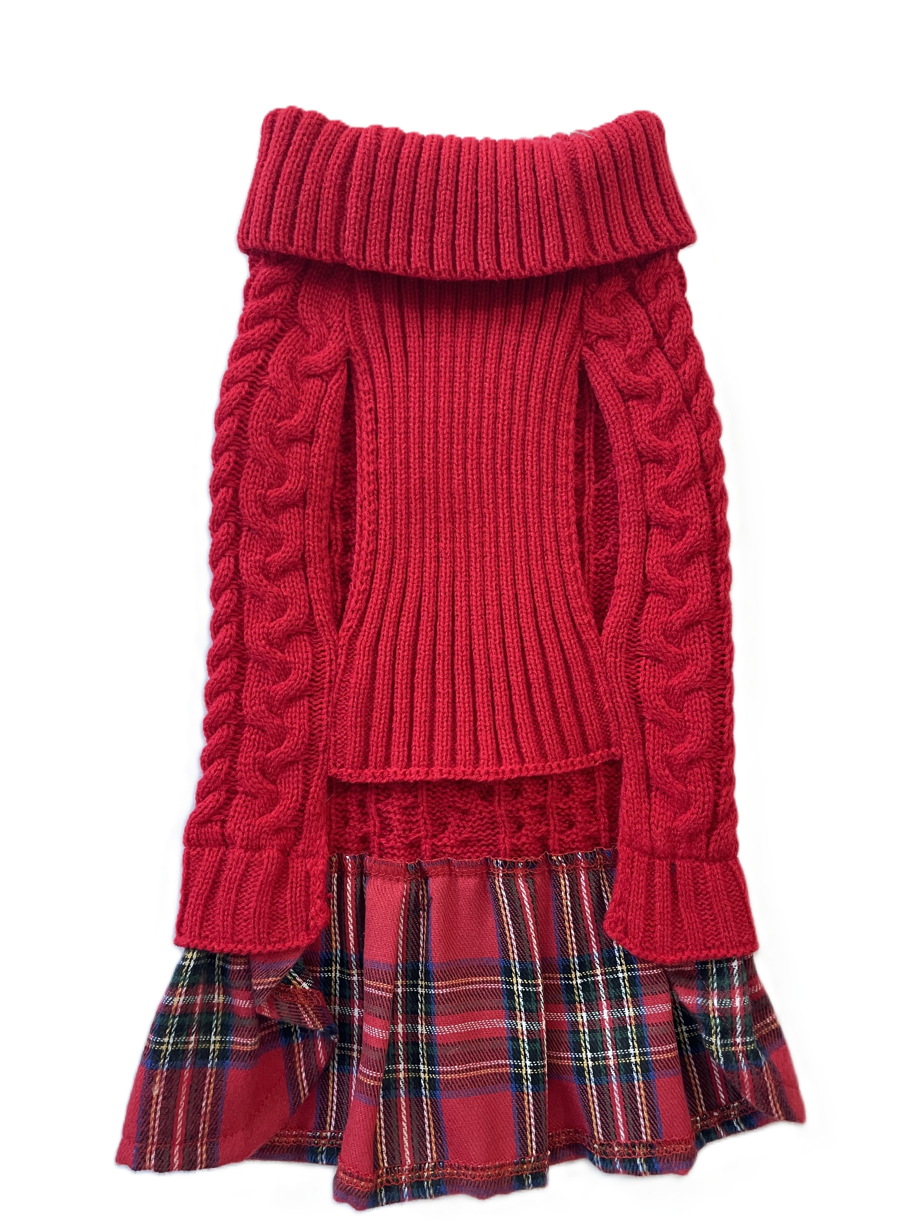 Cozy Cable Knit Dog Sweater Dress