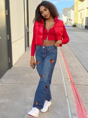 Non Stretch Loose Wide Leg Jeans
