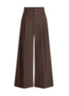 High Waisted Pleated Wide Leg Trousers