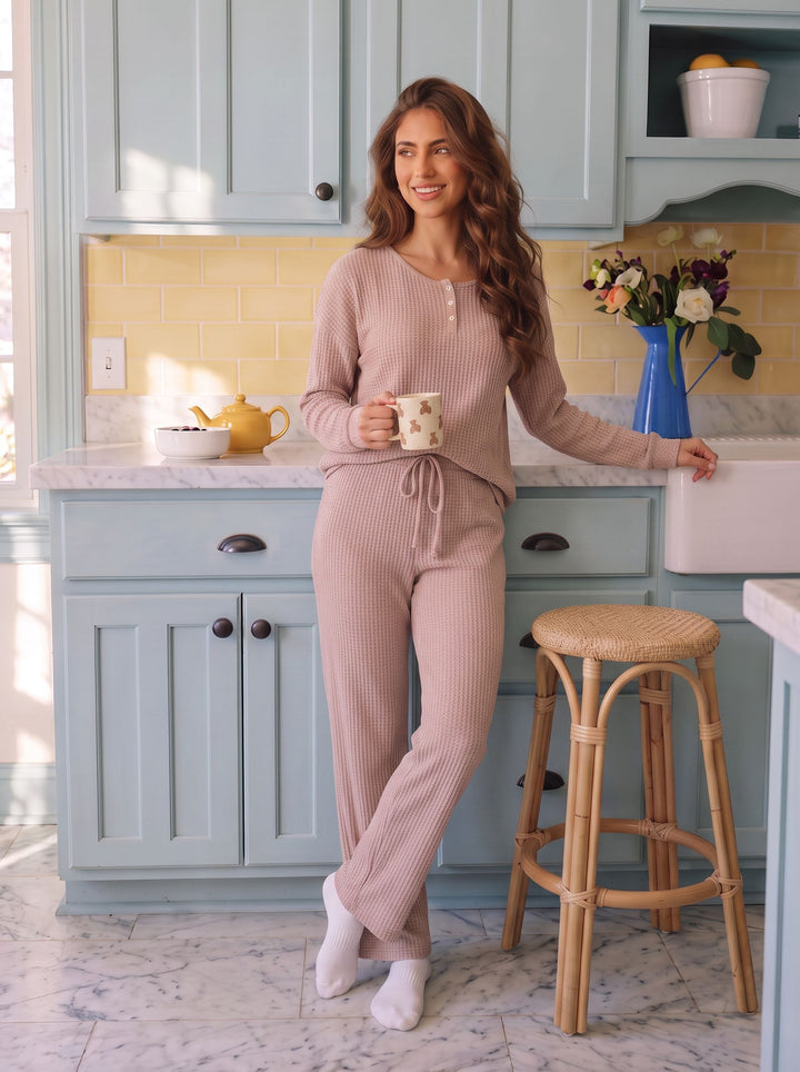 Cozy Waffle Knit Lounge Set