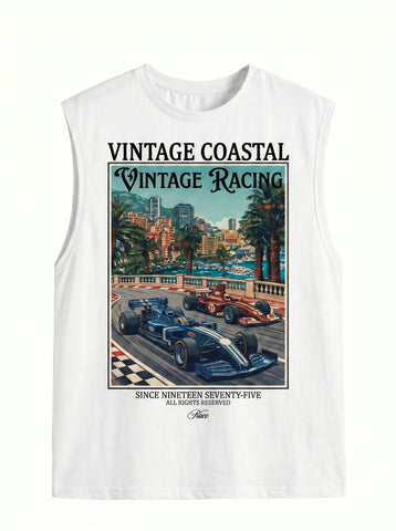 Vintage Graphic Racing Sleeveless Tank Top
