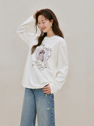 Soft Cotton Graphic Long Sleeve Tee