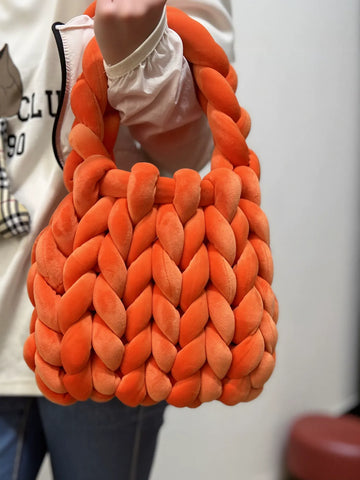 Plush Chunky Knit Handbag