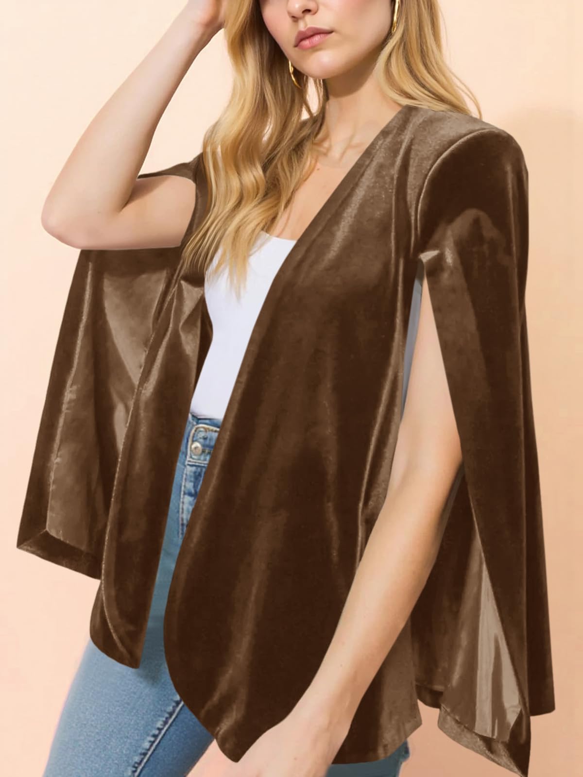 Elegant Velvet Cape Blazer Jacket