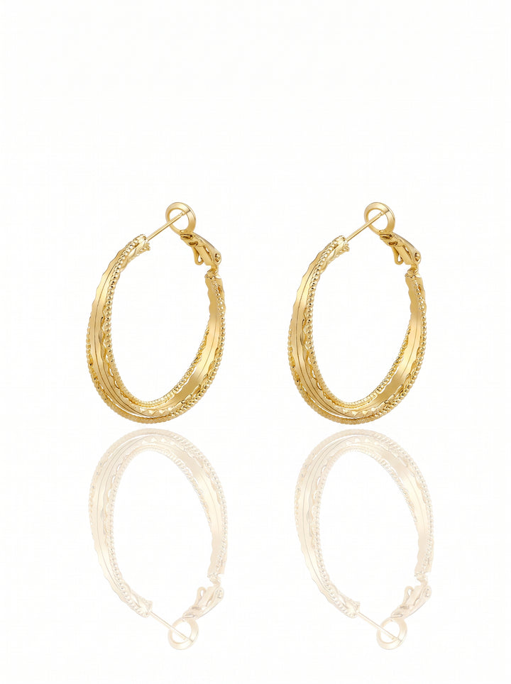 Textured Gold Minimalist Hoop Earrings