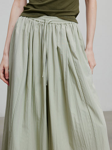 TOYOUTH Wide Leg Drawstring Waist Bohemian Pants