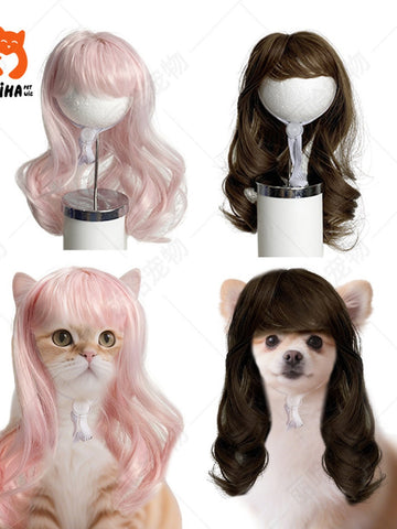 Funny Curly Realistic Pet Dog Wig