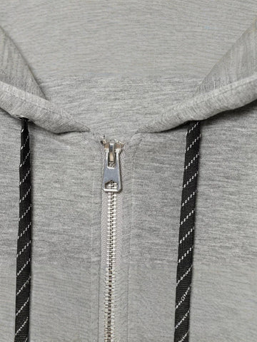 Oversized Cropped Zip Up Hoodie