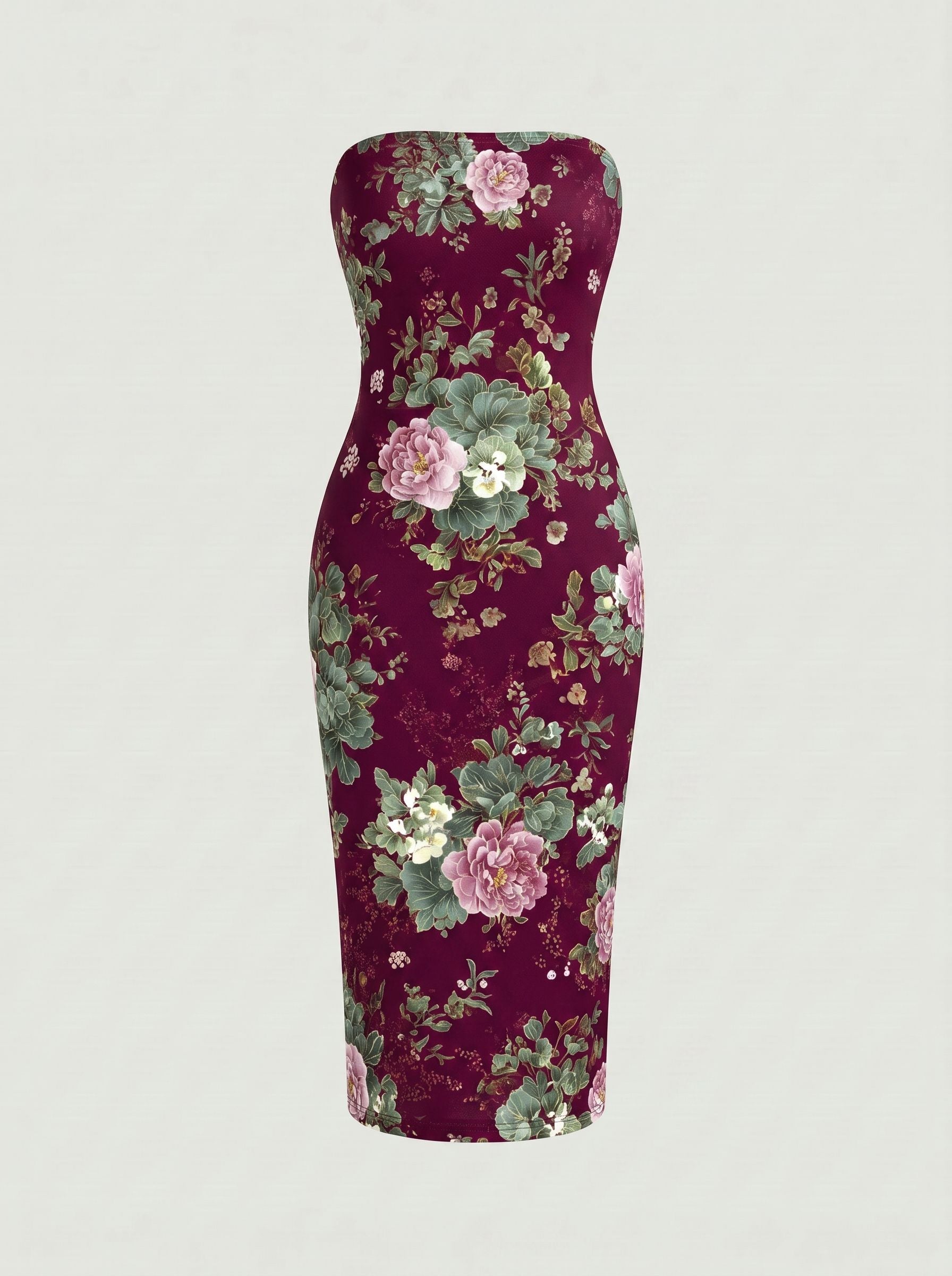 CORINNE
Floral Print V Neck A Line Midi Dress