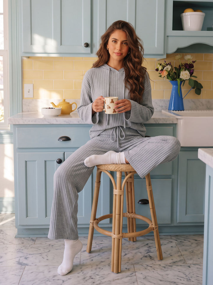 Cozy Ribbed Knit Hoodie Lounge Set