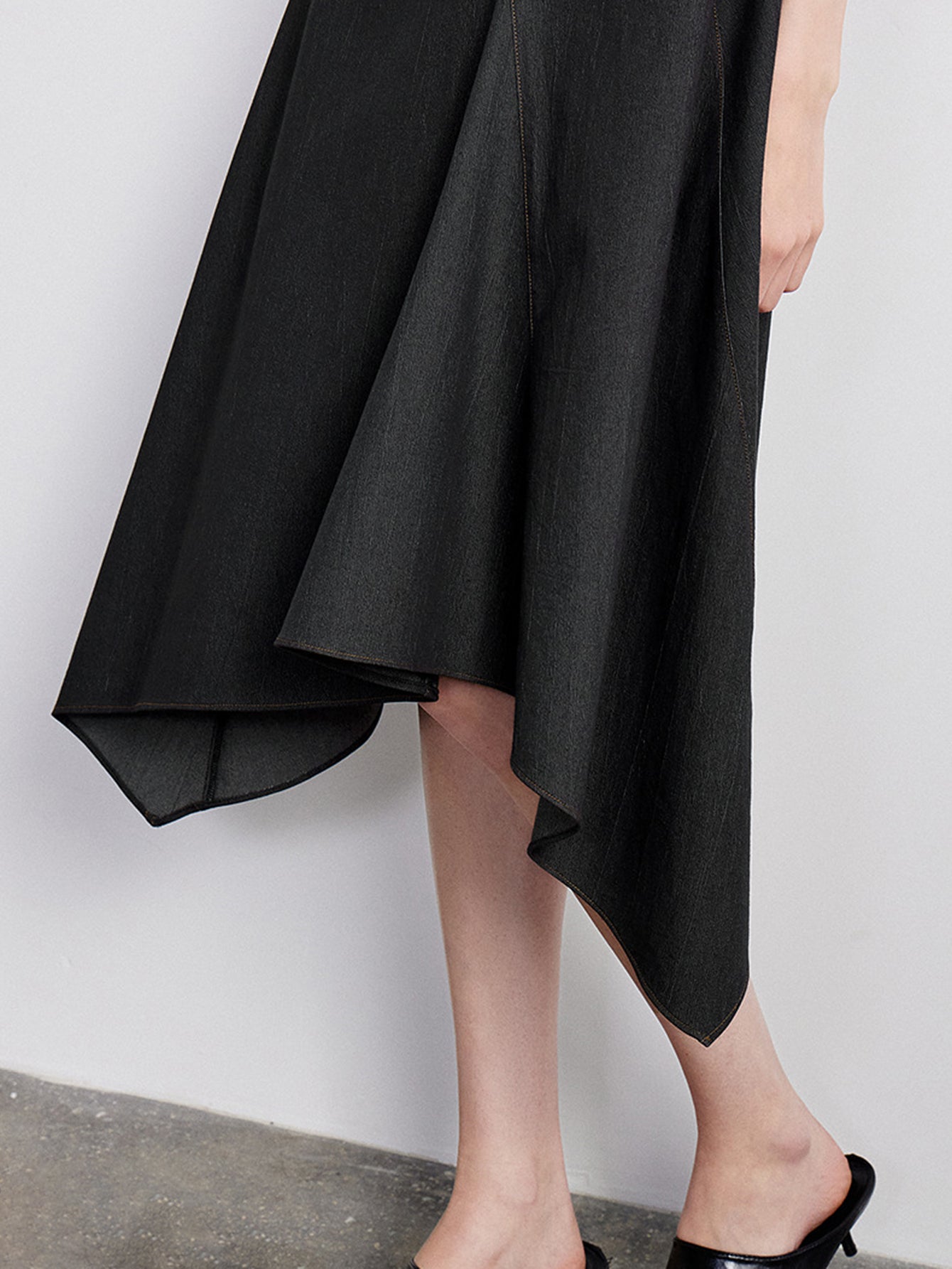 Asymmetric Hem Sleeveless Modern Midi Dress