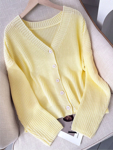 Cozy Soft V Neck Knit Cardigan
