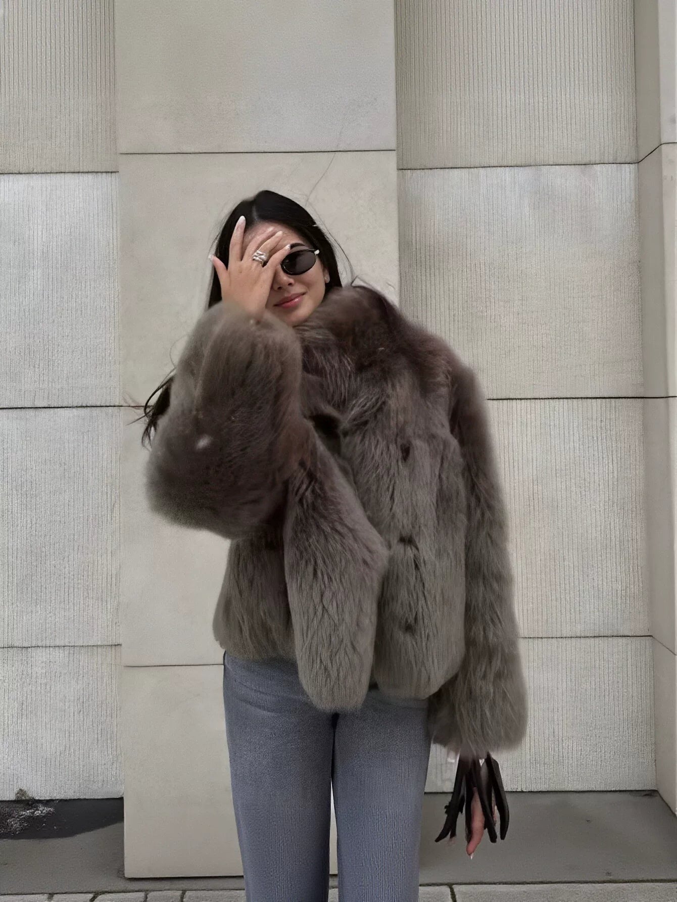 Cozy Mock Neck Faux Fur Coat