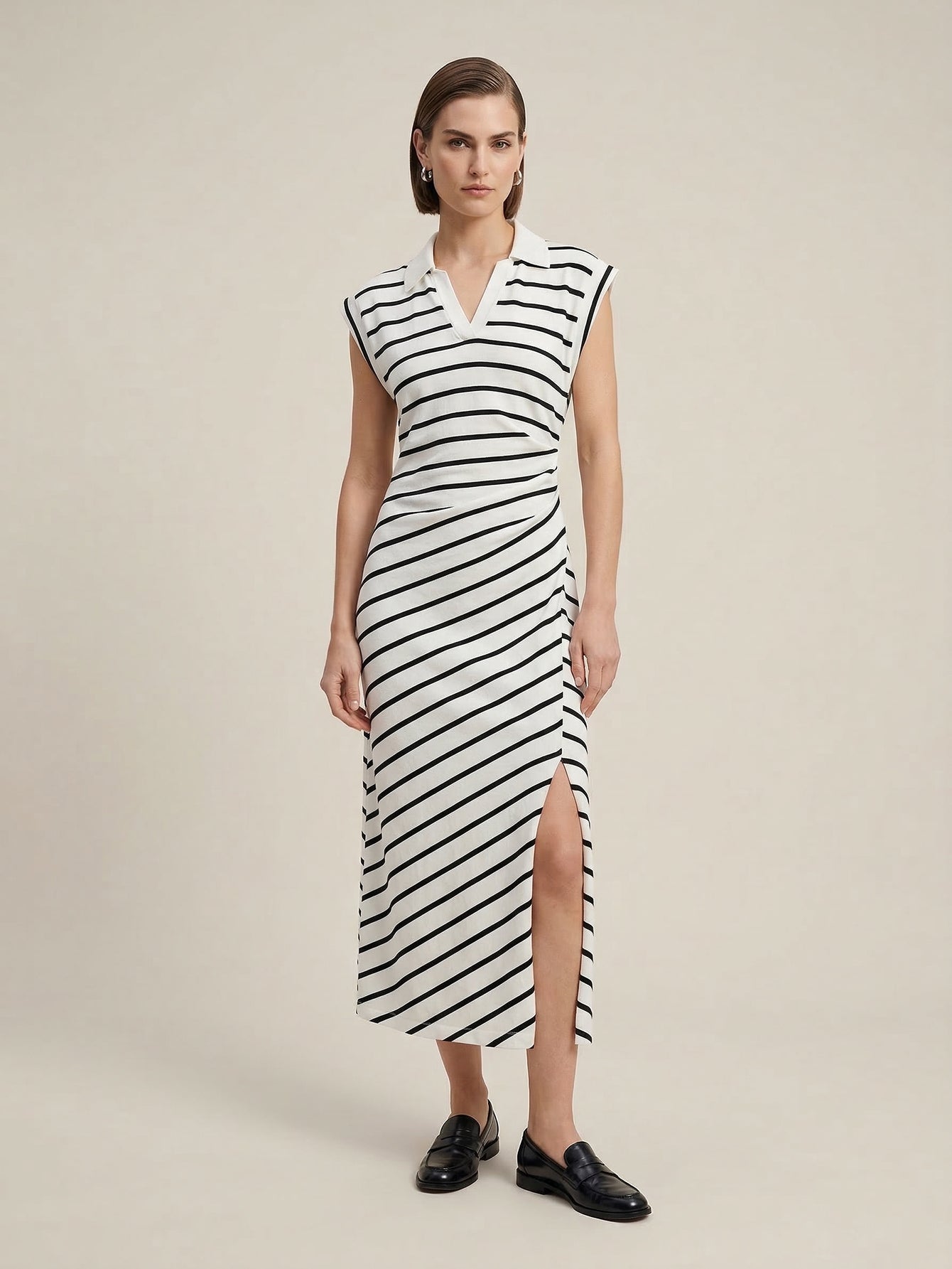 Sleeveless Striped Midi Dress