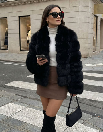Luxury Plush Cropped Faux Fur Coat